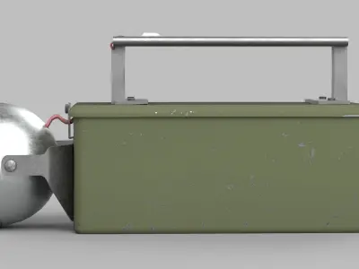 old torch Low-poly 3D model