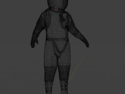 Spacesuit - Divingsuit - retro scifi Low-poly 3D model