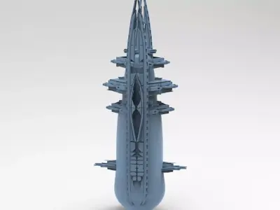 Planet side corporation roofs  Low-poly 3D model