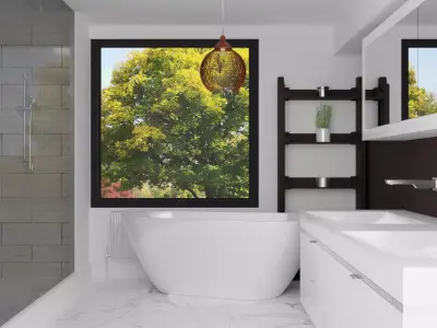 Realistic modern bathroom 3D model