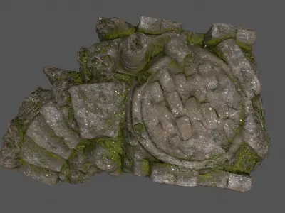 old temple Low-poly 3D model