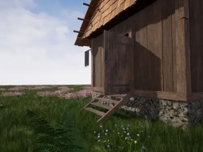 Wooden House Low-poly 3D model