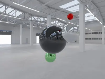 HDRI - Industrial Warehouse Interior 2 - 16384x8192 Texture