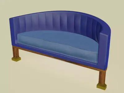 Hemicircle modern middle sofa Low-poly 3D model