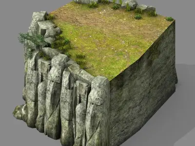 Explore the mountains - the cliff 02 3D model