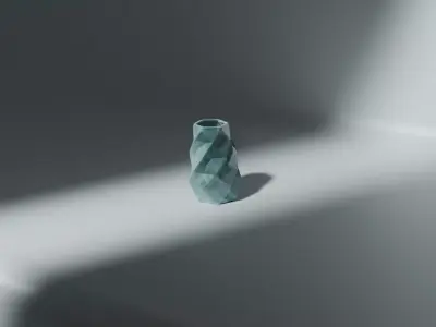 Faceted Aqua Modern Vase Free low-poly 3D model