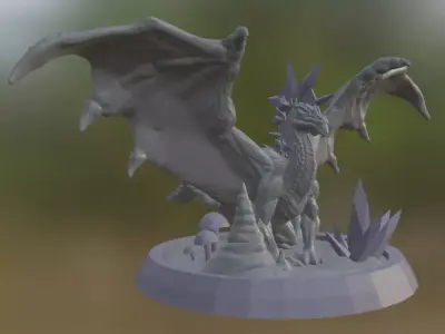 Dragon of Crystal 3D print model