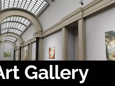 Art Gallery Interior 40 Painting Placeholders Modern Traditional 3D model