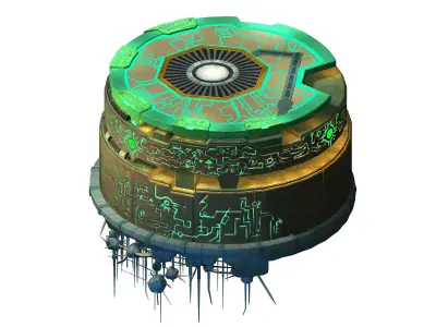 Relics - wall rounded surface 3D model