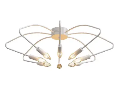 luminex ceiling light fixture with six lights 3D model