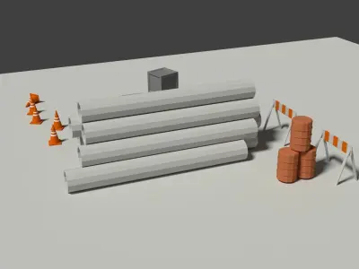 Industrial Misc Elements Pack Low-poly 3D model