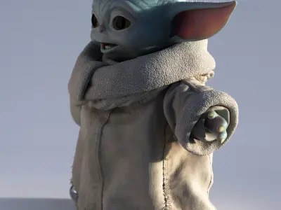 Grogu Baby Yoda Film Quality T-Pose 3d Model 3D model