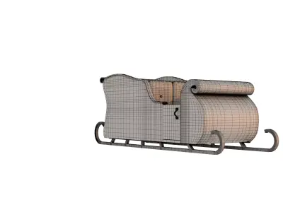 High Poly Traditional Looking Santa Sleigh for Christmas 3D model