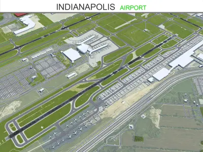 Indianapolis Airport 12km Low-poly 3D model