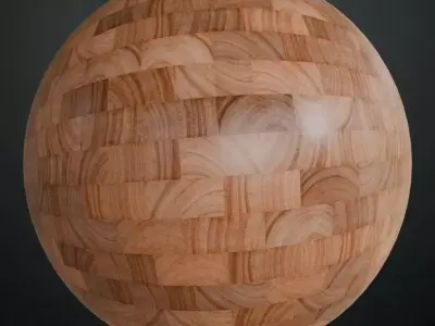 Polished End-Grain Wood Butcher Block PBR Texture