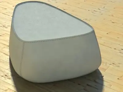 Fjord medium pouf stone White 3D model