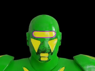 High-quality green robot  3D model