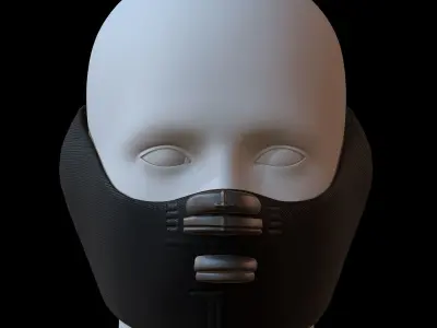 Gas mask helmet 3d model scifi Low-poly  Low-poly 3D model