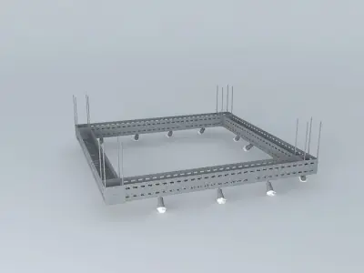 Eletrocalha c spots cannons Light Vray Free 3D model