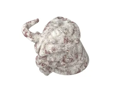 Monster Head Sculpture v1 002 Low-poly 3D model