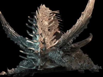 DArk Alien Dragon God Bone In space 4  3D model