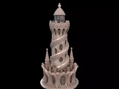 Gaudi Gothic Surreal Lighthouse 3D print model