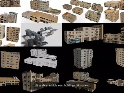 24 arabian middle east buildings 3D Model Pack