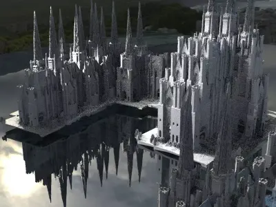 Victorian architecture Halloween collection Kit bash 3D model