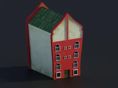 Pack Cartoon Buildings Low-poly 3D model