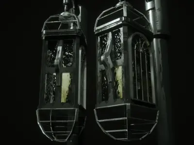 street lamp concept art 3D model