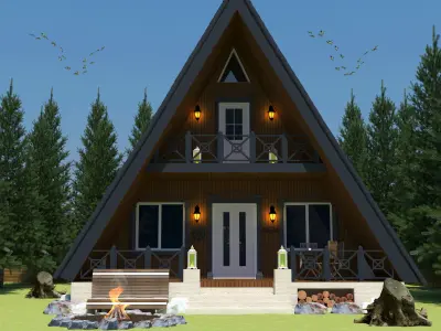 Triangle house 3D model