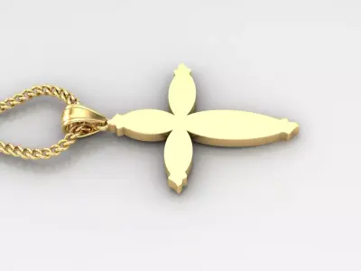 Light Gold 18K Cross Pendant 1CP060 3D print model buy