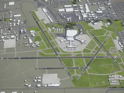 Milwaukee - Mitchell International Airport - MKE Low-poly 3D model