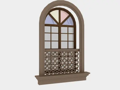 Pavilion Window 6 Low-poly 3D model
