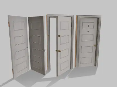 Door white 03 Low-poly 3D model