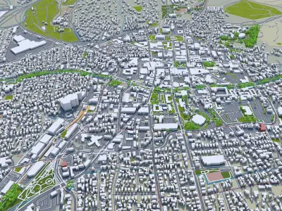 Santa Fe New Mexico USA 50km Low-poly 3D model