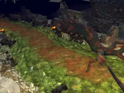 Fantasy Chess RPG Environment - Ruined Temple Low-poly 3D model