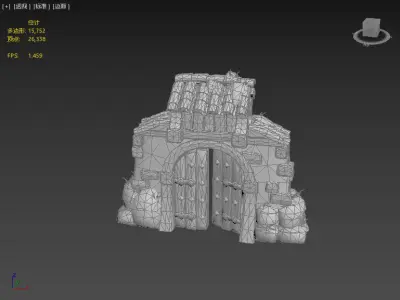 Stylish Gate Low-poly 3D model