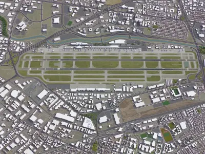 San Jose Airport Low-poly 3D model