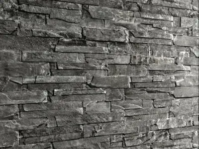 Stone slate black 3D 43 3D model