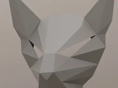 abstract cat face lighting 3D model