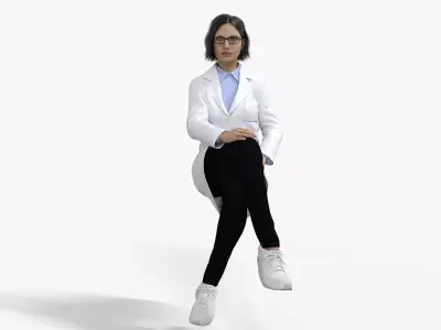 Female Doctor Rigged  Low-poly 3D model