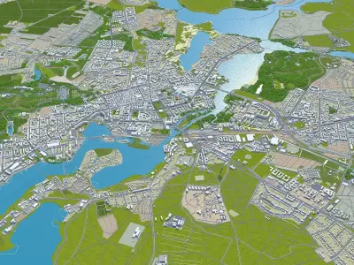 Potsdam City Germany Low-poly 3D model