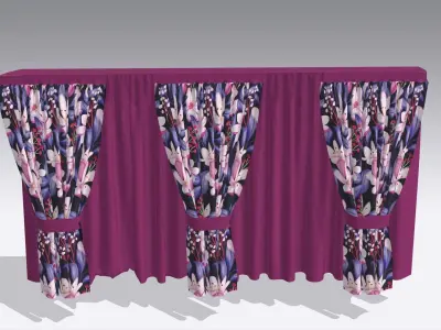 Curtain Low-poly 3D model