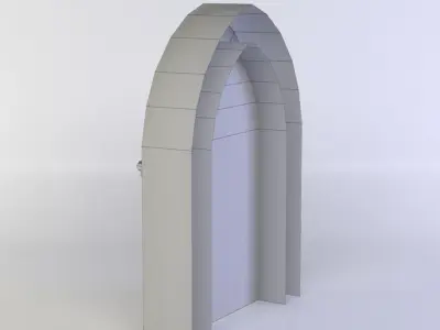 Door wooden gothic Low-poly 3D model
