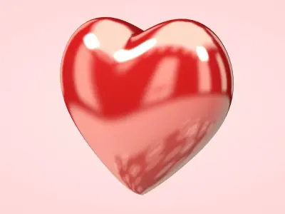 Rough and Glossy Hearts Low-poly 3D model