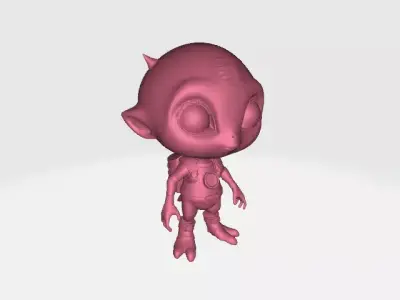  Cute Alien 3D Model Stylized Sci Fi Character for Games Low-poly 3D model