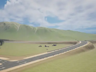 Unreal race Realistic road Scene 3D model