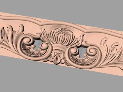 Door flower relief model STL format for CNC carving E462 3D model