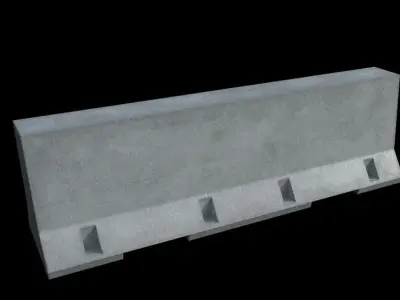 Barriers Bundle Low Poly PBR Concrete  Free low-poly 3D model